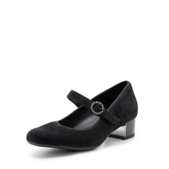 ARA Shoes - NEW ARA women's rhinestone buckle mary jane pumps in black suede